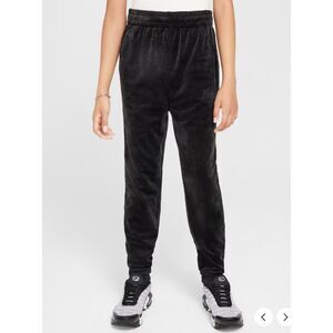 Nike Sportswear Black Anthracite Fuzzy Jersey Knit Slim Fit Girls Joggers Sz M
